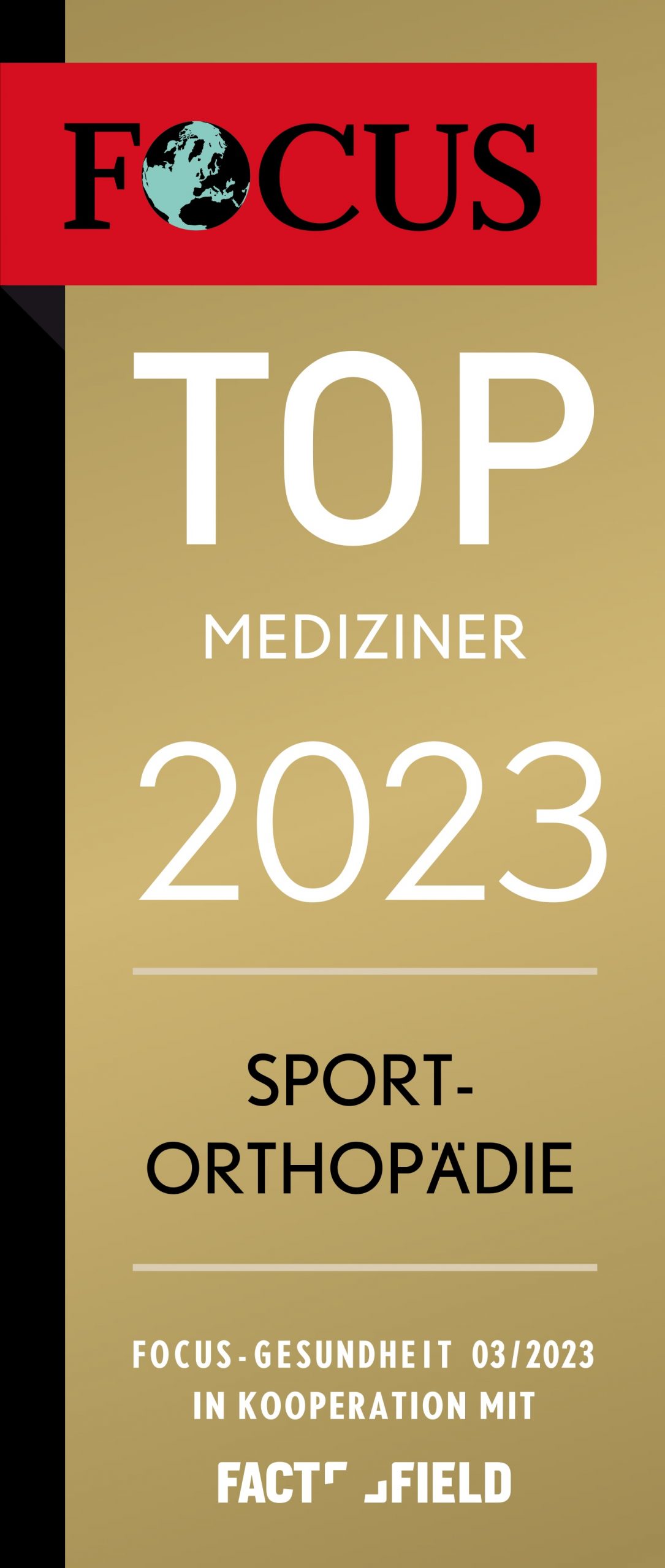Focus-Siegel Top-Mediziner 2023 Sportorthopädie